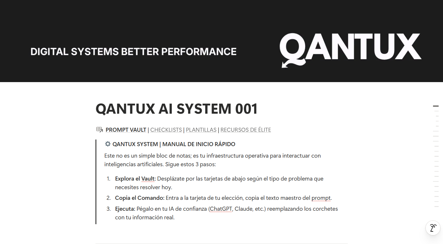 QANTUX SYSTEM 001 – Productividad con IA